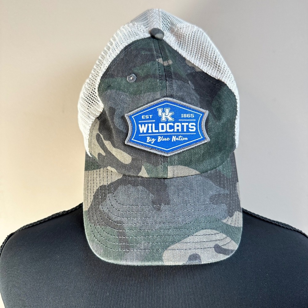 Kentucky Wildcats Trucker Hat‎ Camo Mesh Baseball Cap Big Blue Nation NCAA